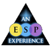 Logo of "an esp experience" featuring a triangle with three overlapping circles in yellow, blue, and purple inside, labeled with the letters e, s, and p.