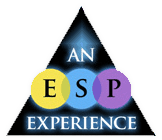 Logo featuring a triangle with "an esp experience" text, and three overlapping circles in yellow, blue, and purple inside, each labeled "e", "s", "p".